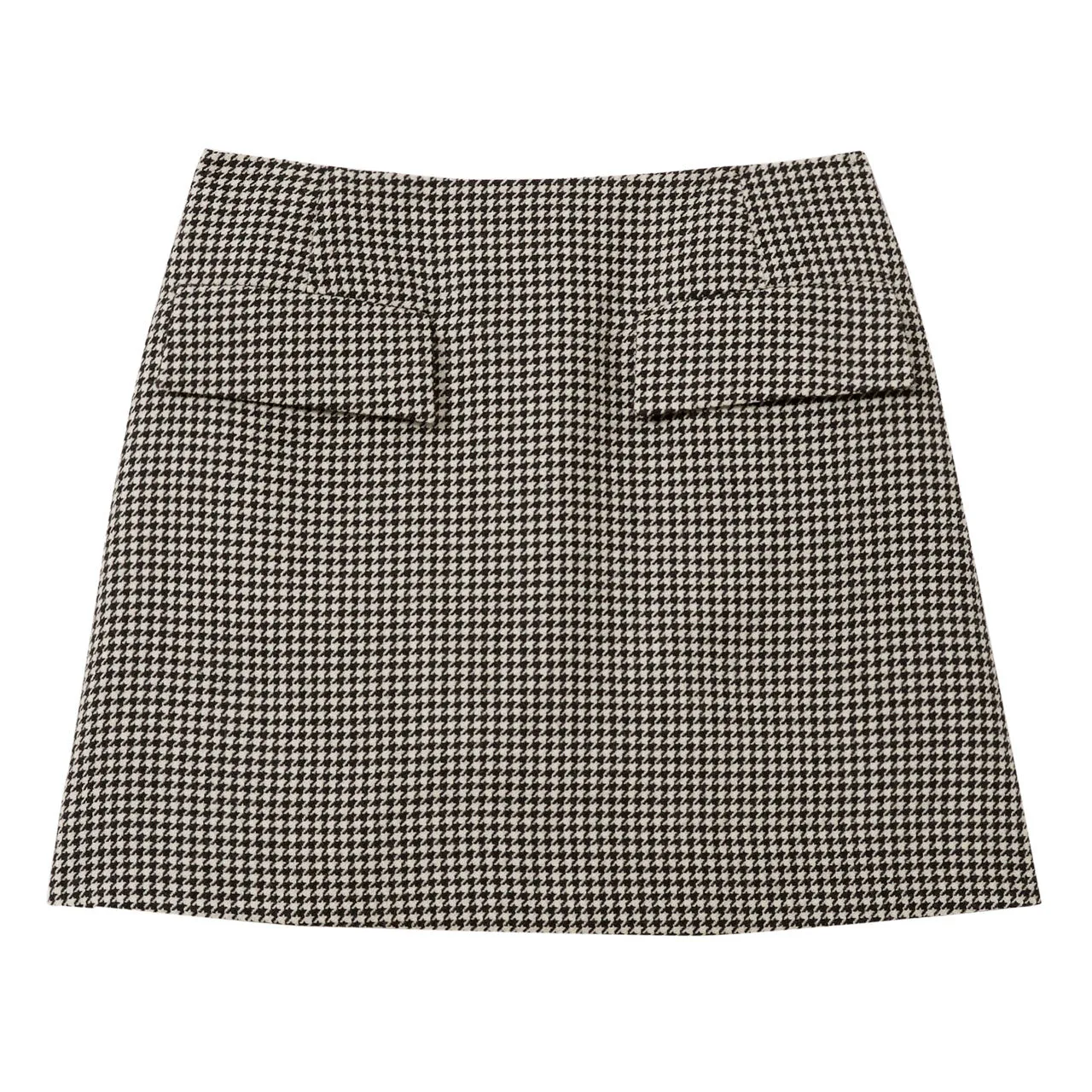 REISS Minnie Dogtooth Mini Skirt - Black