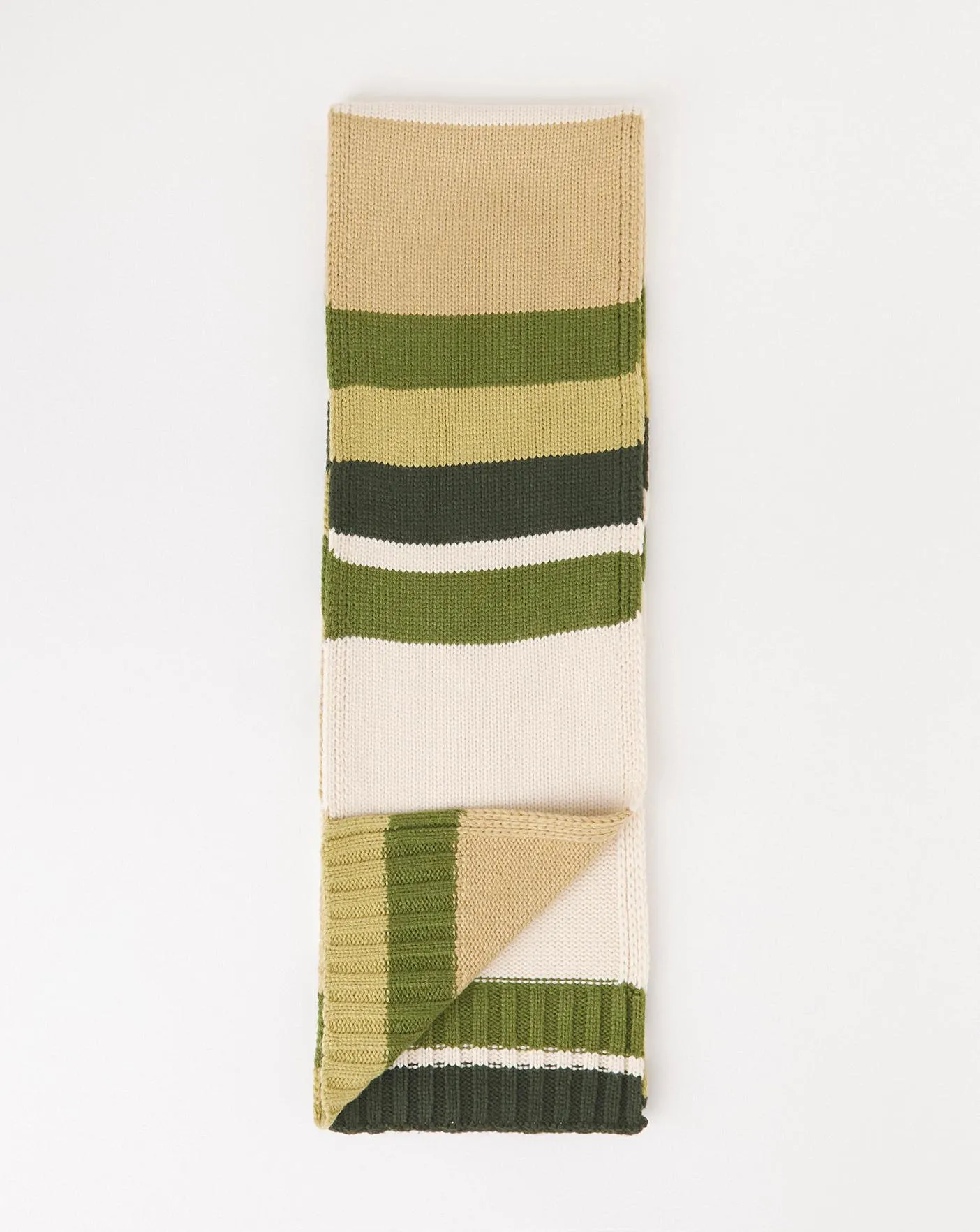 Ribbed Stripe Knitted Scarf