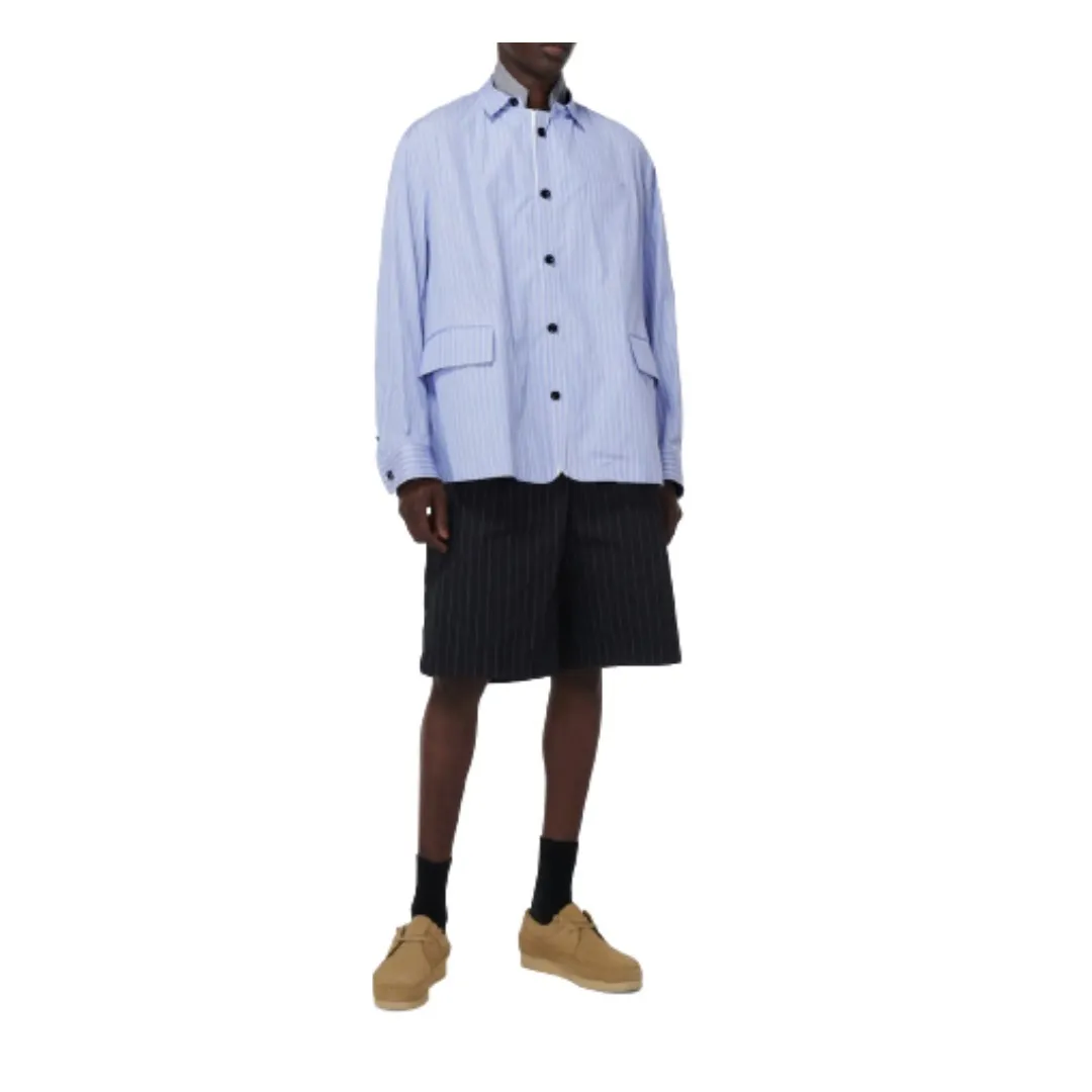 sacai  |Stripes Long Sleeves Cotton Designers Shirts