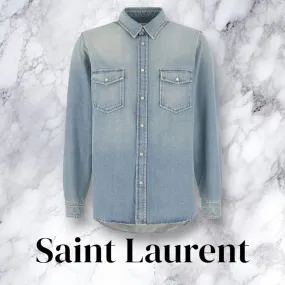 Saint Laurent  |Denim Long Sleeves Luxury Shirts