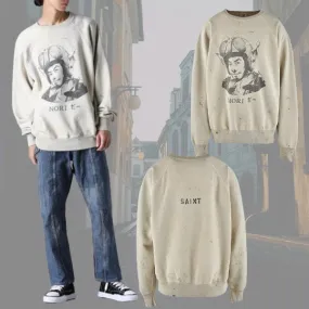 Saint Mxxxxxx  |Long Sleeves Cotton Logo Sweatshirts