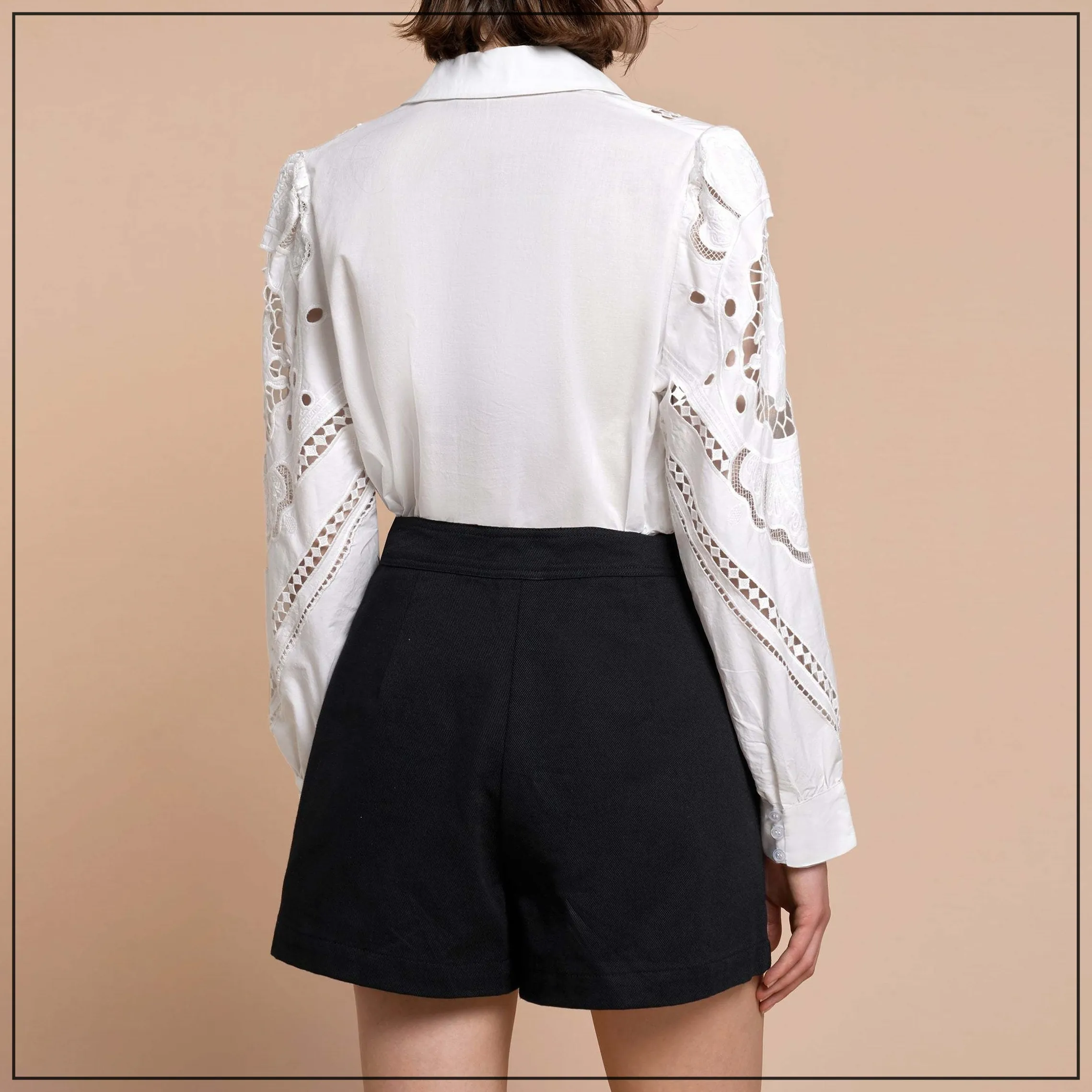 SaturdayClub  |Long Sleeves Plain Lace Shirts & Blouses