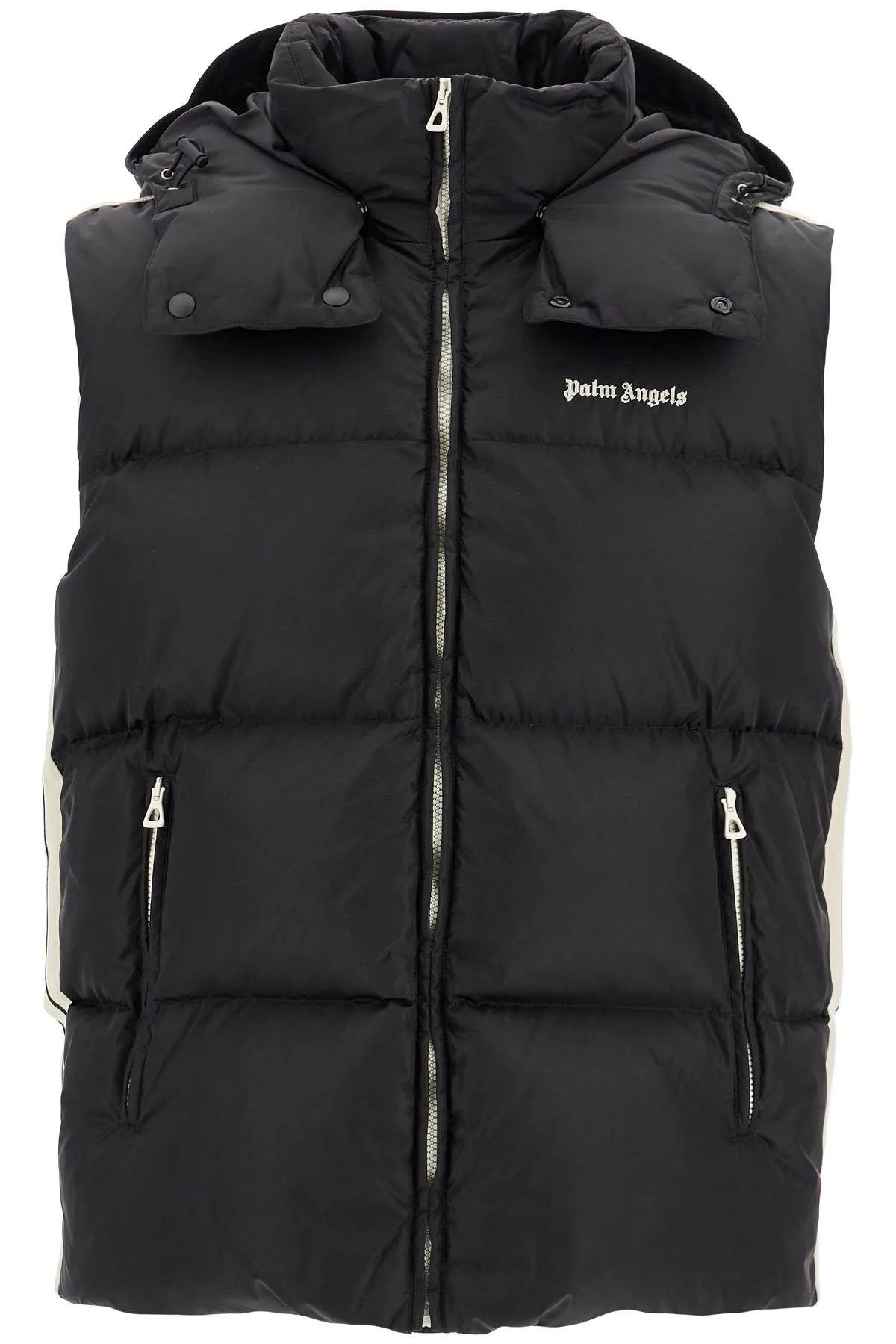 SLEEVELESS DOWN JACKET WITH CONTRASTING