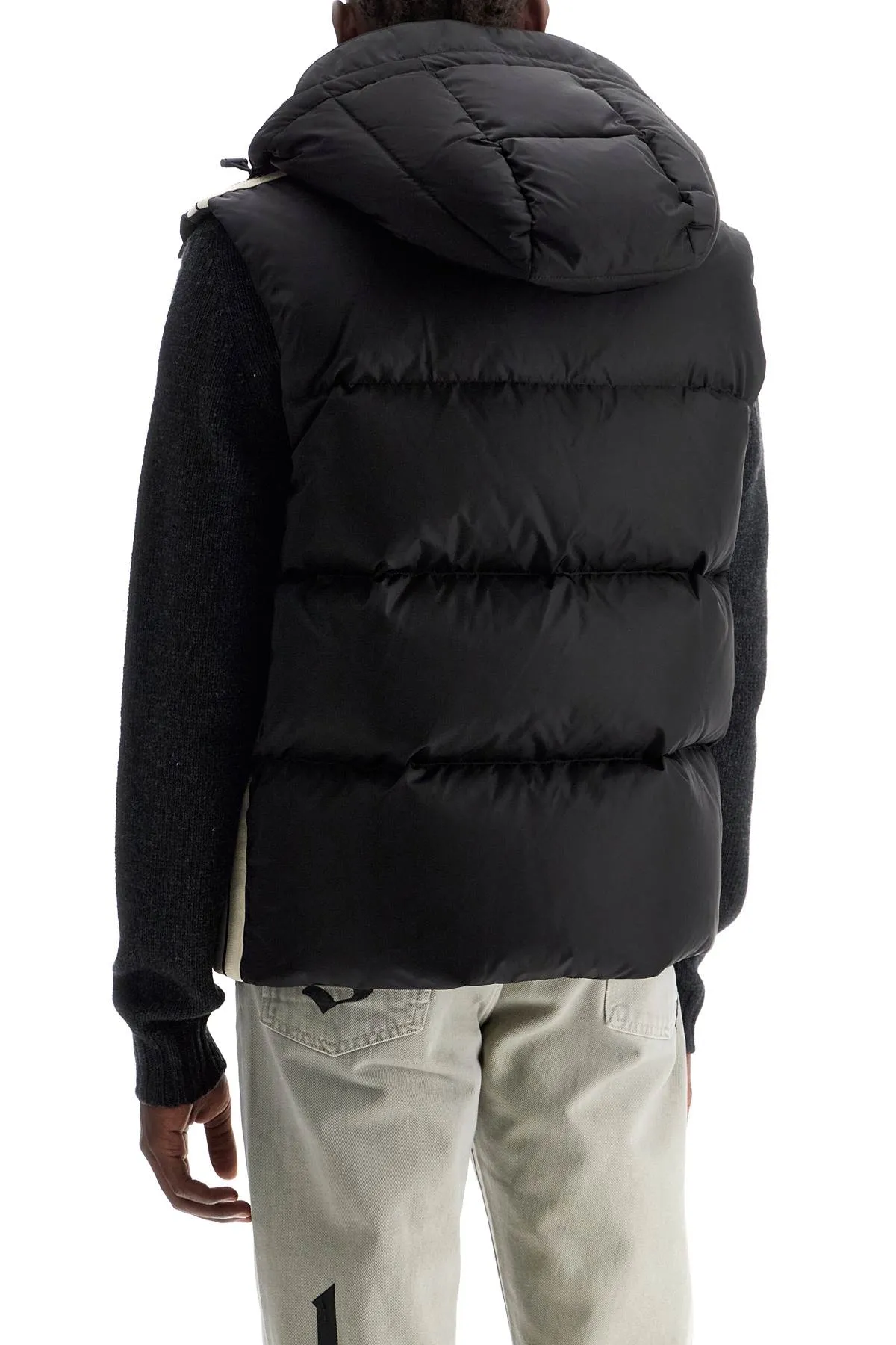 SLEEVELESS DOWN JACKET WITH CONTRASTING