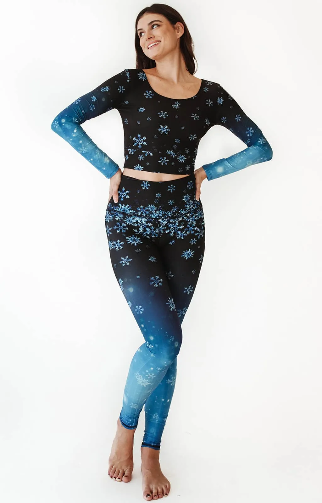 Snowy Night Printed Yoga Leggings