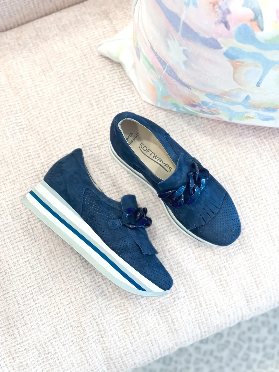 Softwaves Cadie Slip-On Sneaker- Navy