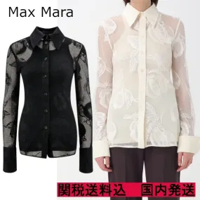 SPORT MAX  |Long Sleeves Cotton Lace Shirts & Blouses