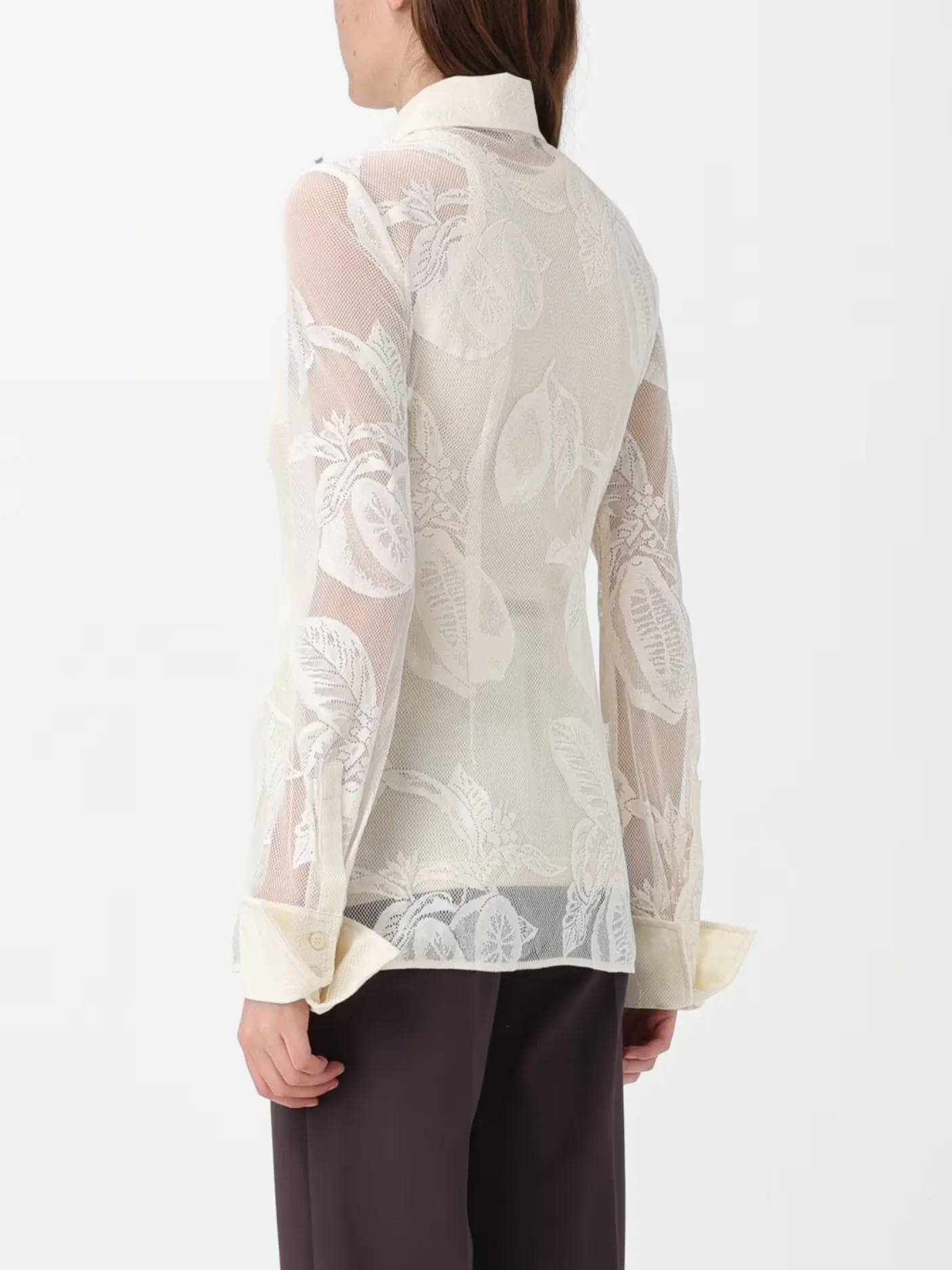 SPORT MAX  |Long Sleeves Cotton Lace Shirts & Blouses