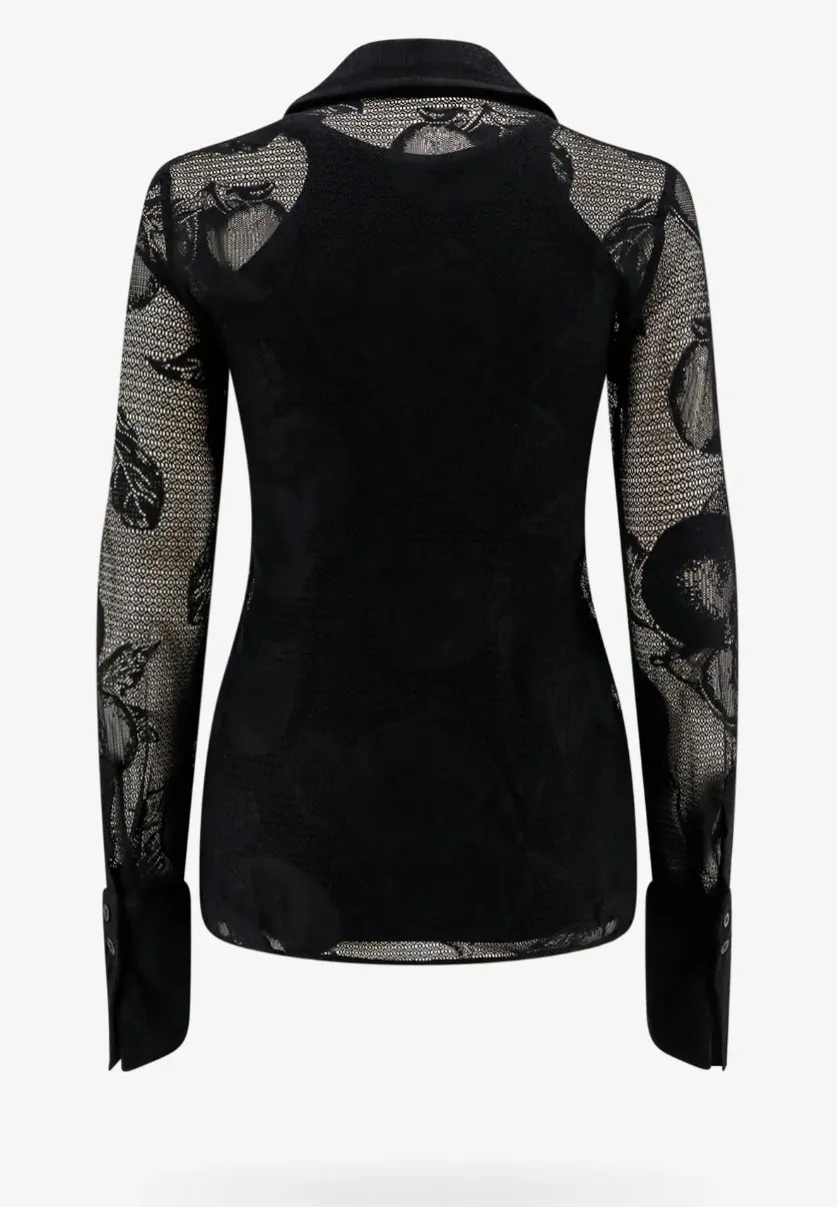 SPORT MAX  |Long Sleeves Cotton Lace Shirts & Blouses