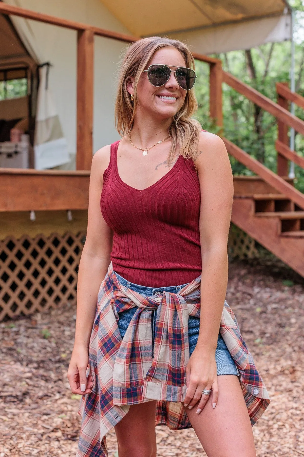 Starry Skies And Fireflies Button Down Top- Beige & Navy