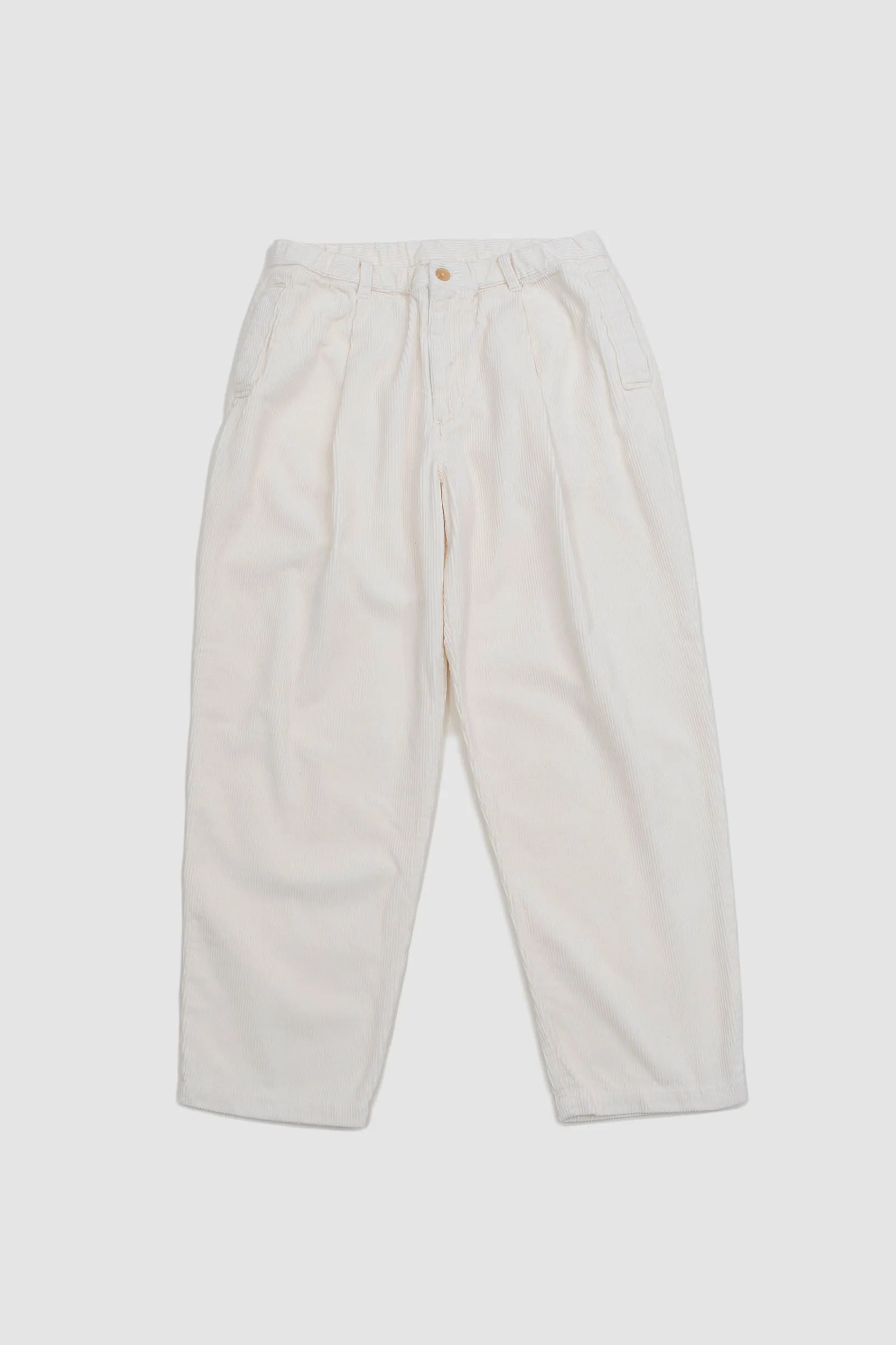 Still By Hand Garment-Dye Corduroy Pants Off White