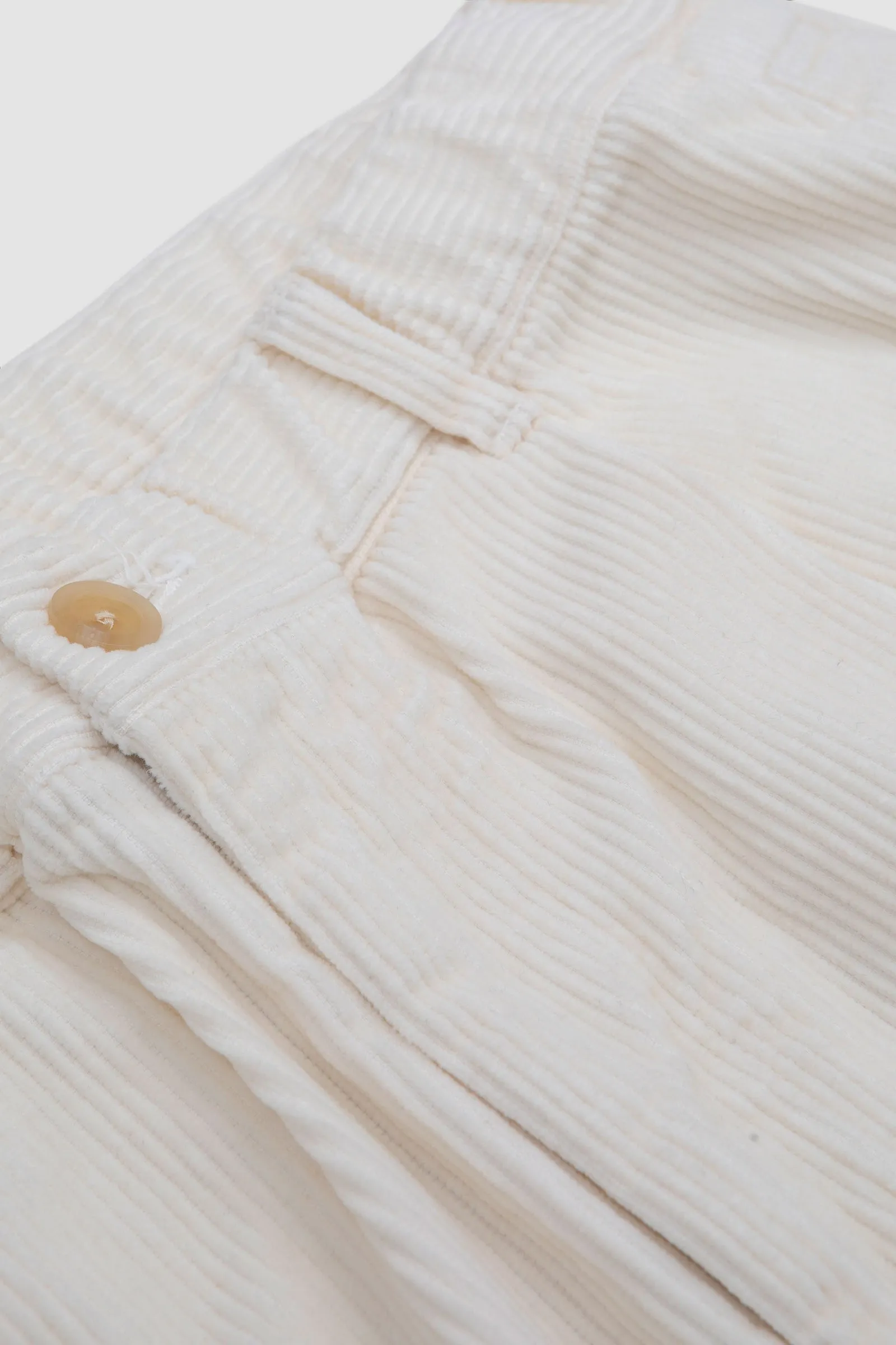 Still By Hand Garment-Dye Corduroy Pants Off White