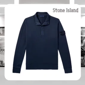 STONE ISLAND  |Long Sleeves Cotton Logo Sweatshirts