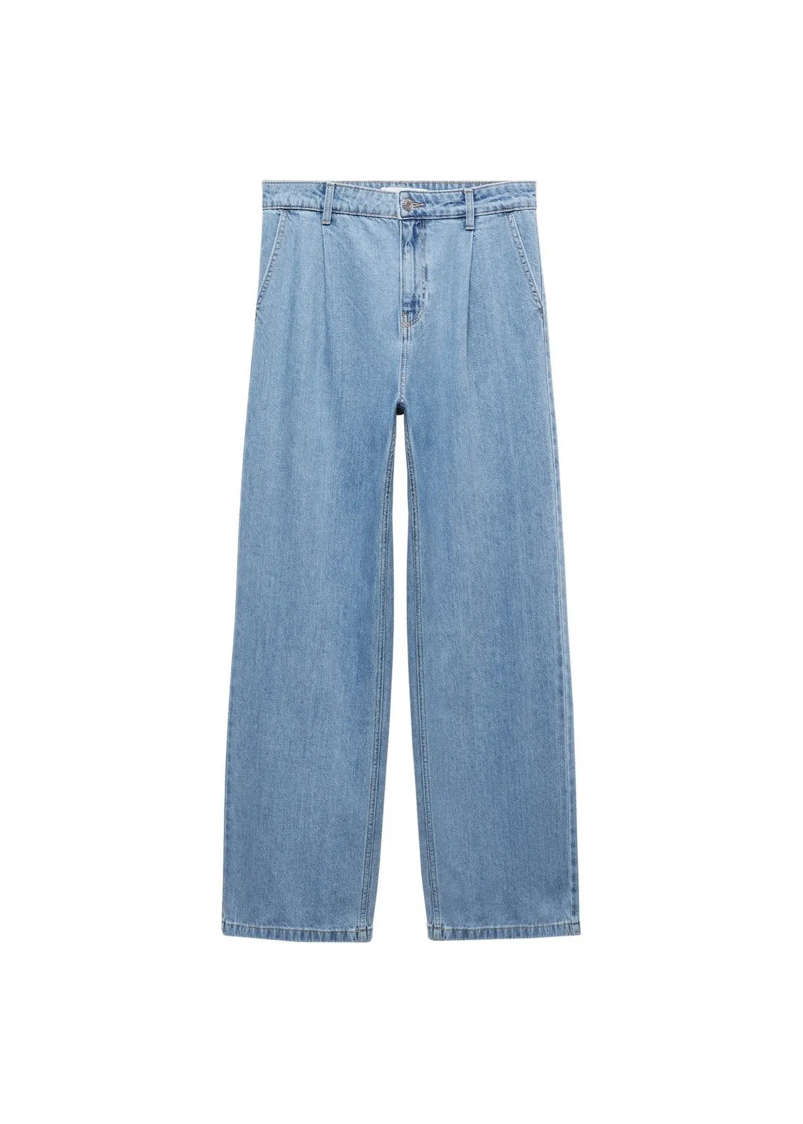 Straight pleated jeans