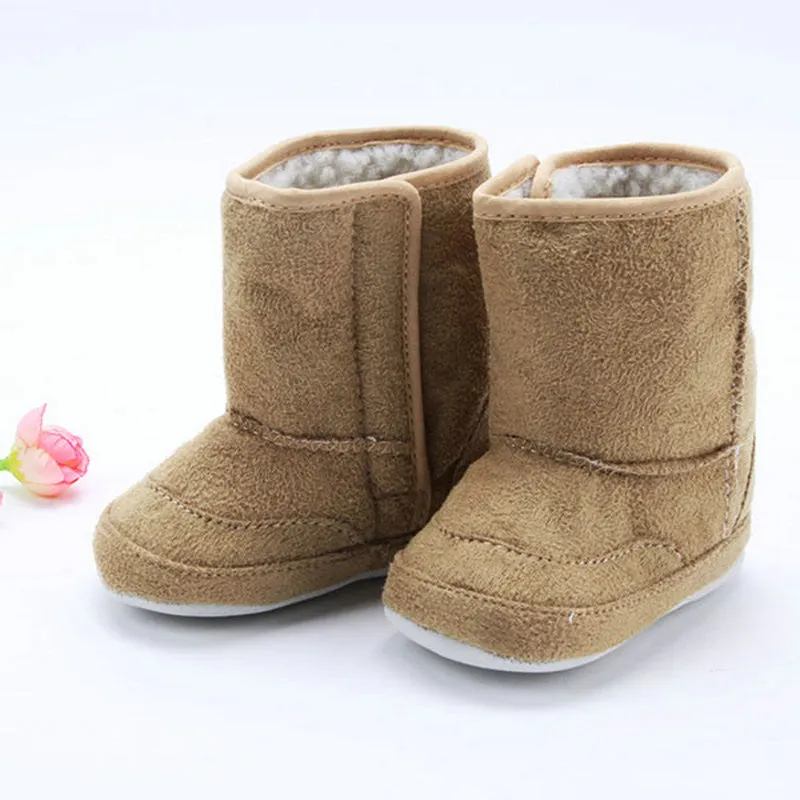 Super Warm Baby Ankle Snow Boots Infant Shoes Pink Khaki Antiskid Keep Warm Baby Shoes First Walkers SM6