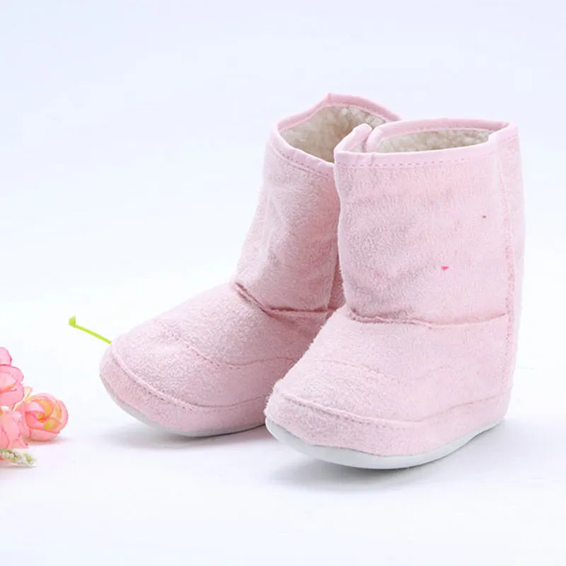 Super Warm Baby Ankle Snow Boots Infant Shoes Pink Khaki Antiskid Keep Warm Baby Shoes First Walkers SM6