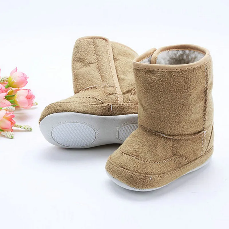 Super Warm Baby Ankle Snow Boots Infant Shoes Pink Khaki Antiskid Keep Warm Baby Shoes First Walkers SM6