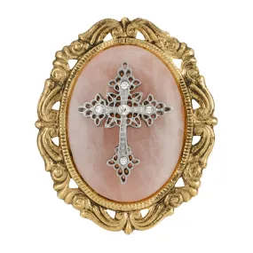 Symbols of Faith Oval Pendant with Cross Brooch