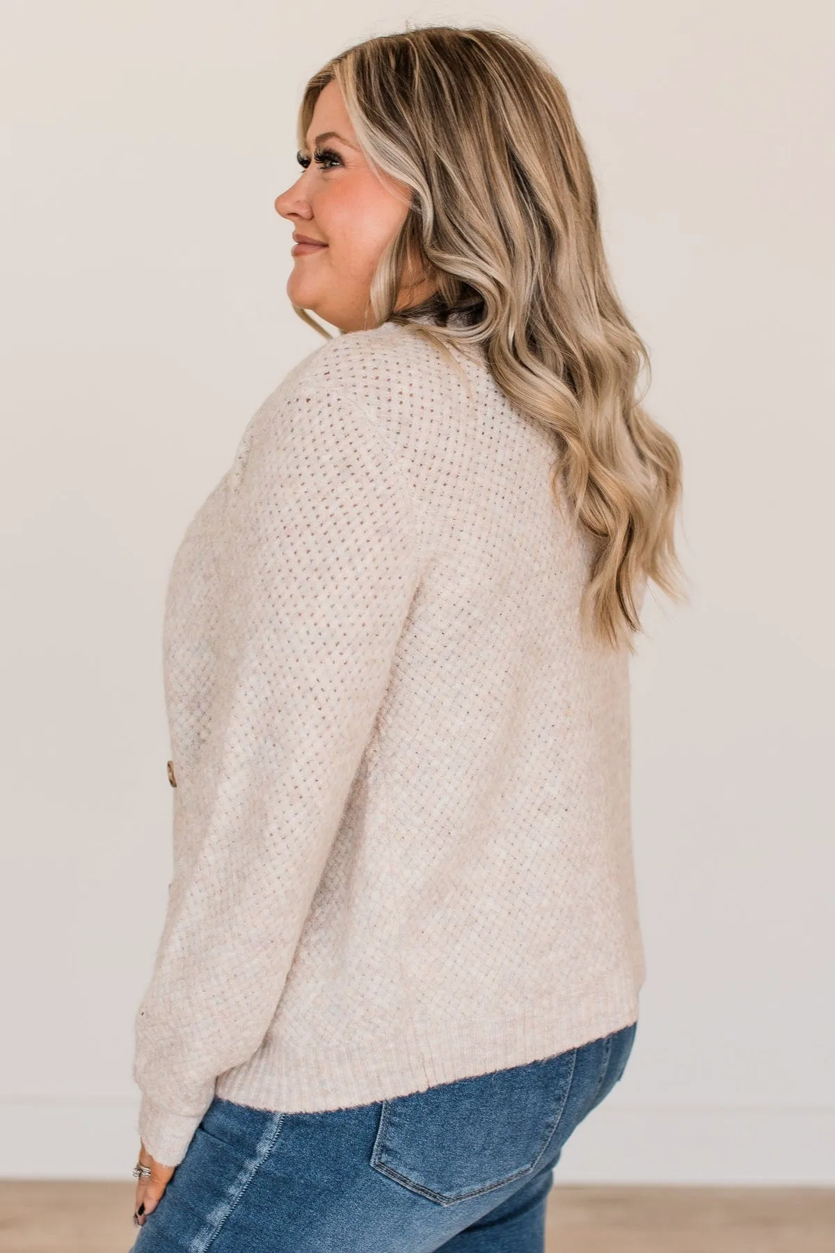 Taking It All In Button Cardigan- Oatmeal