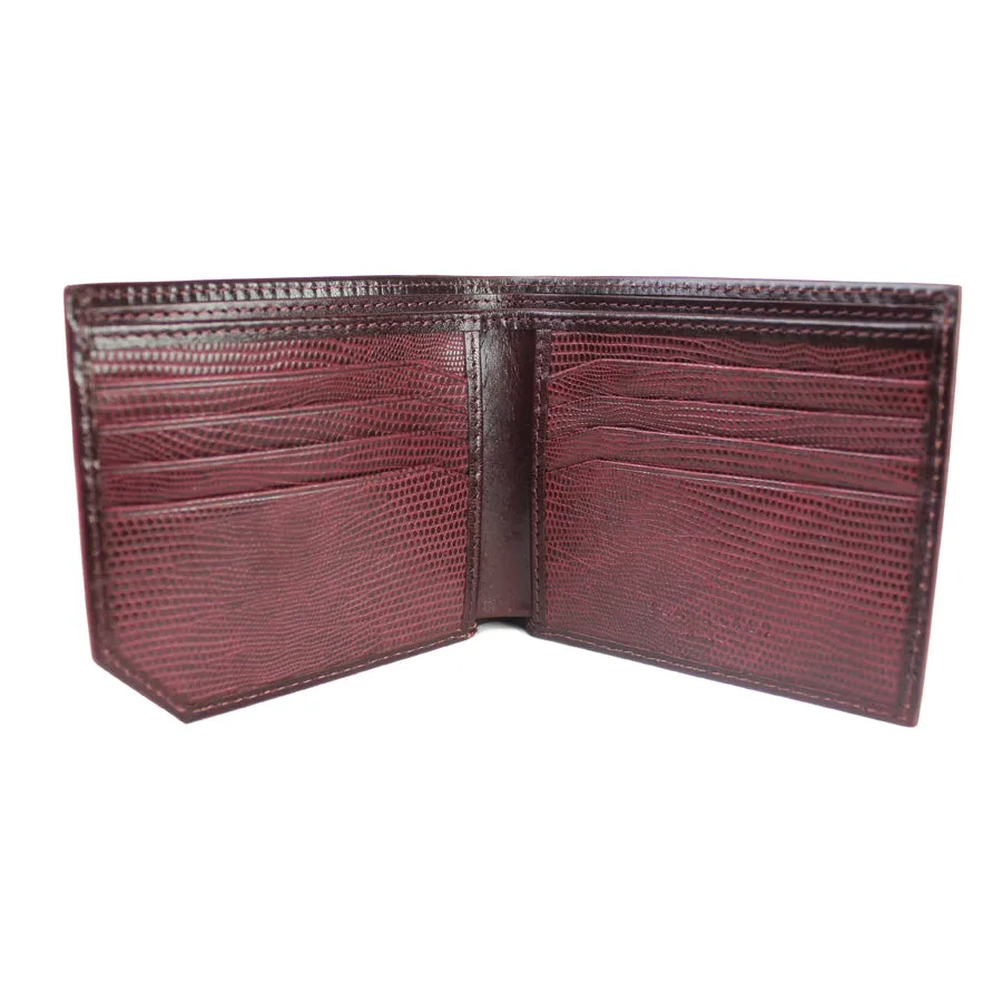 Ted Baker - Spidey Leather Bifold Wallet in Dark Red