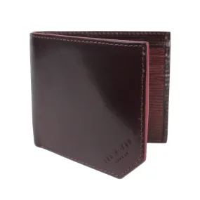 Ted Baker - Spidey Leather Bifold Wallet in Dark Red