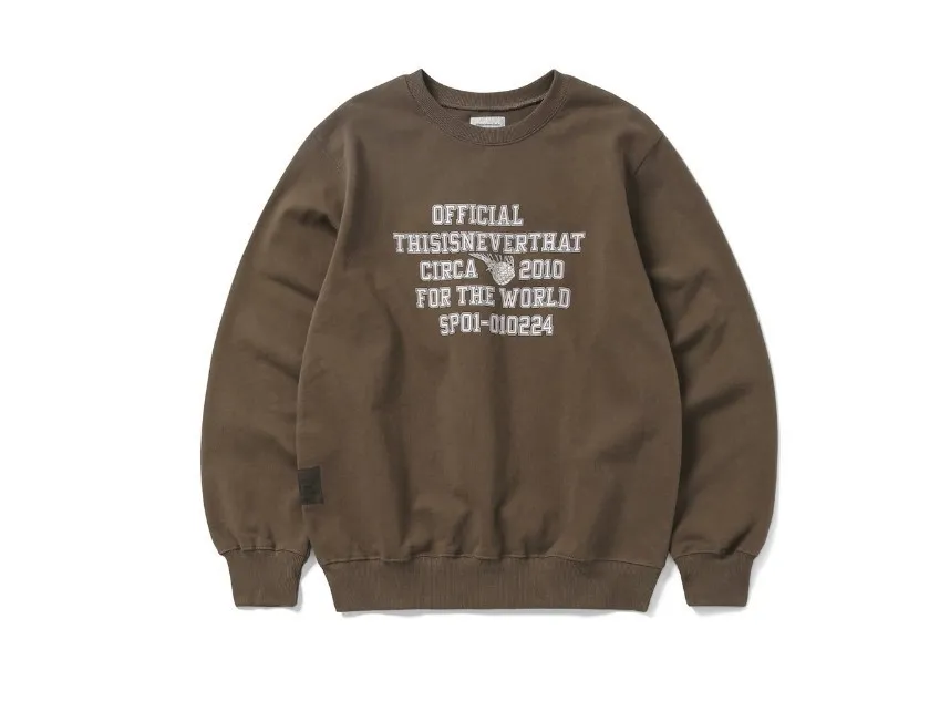 thisisneverthat  |Crew Neck Long Sleeves Cotton Tops