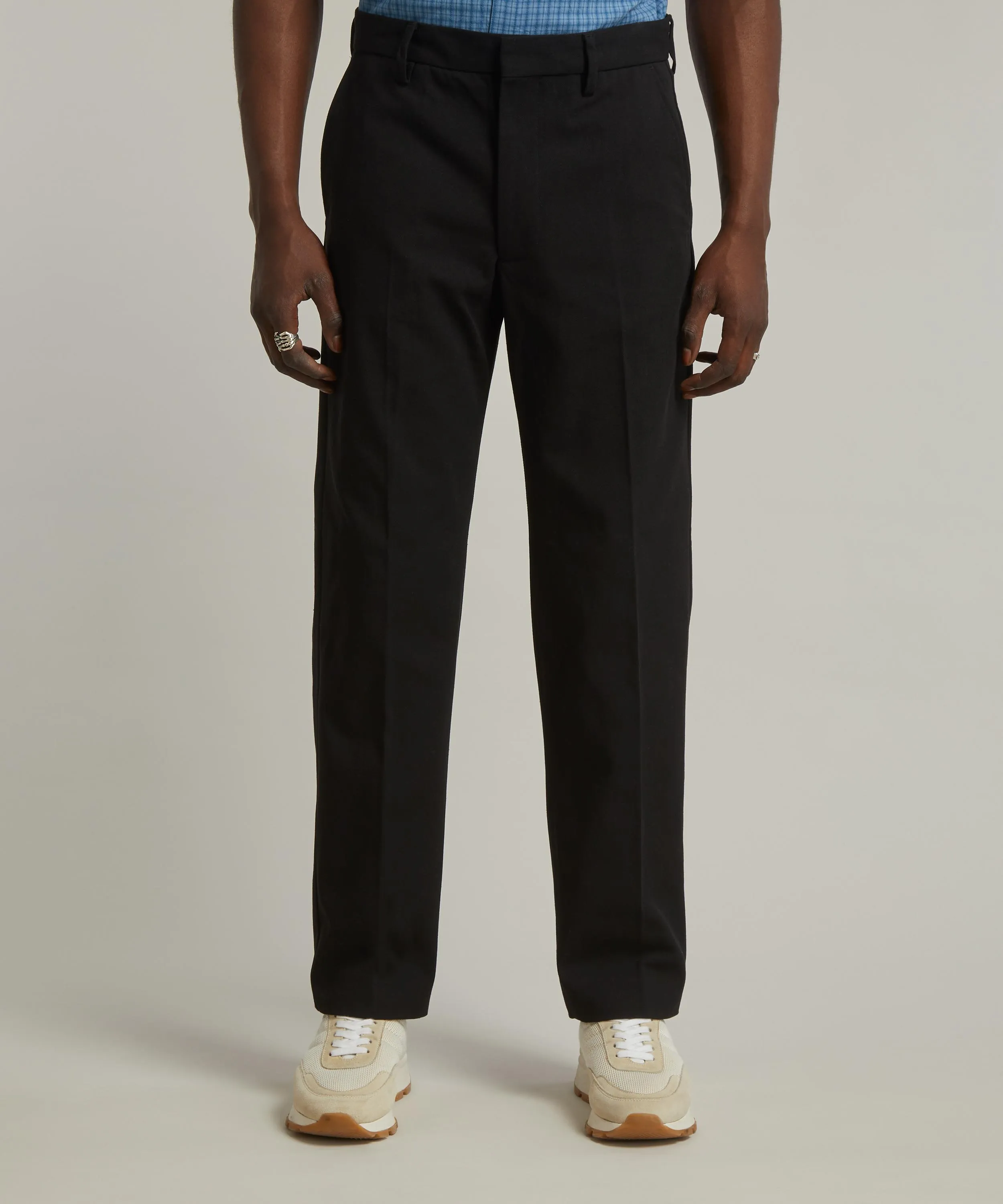 Twill Cotton-Blend Trousers