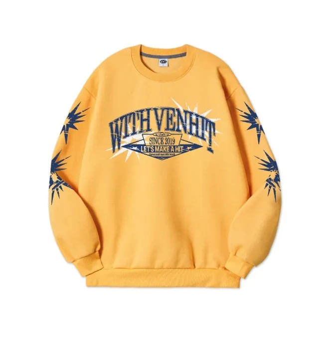 VENHIT  |Unisex U-Neck Long Sleeves Logo Sweatshirts