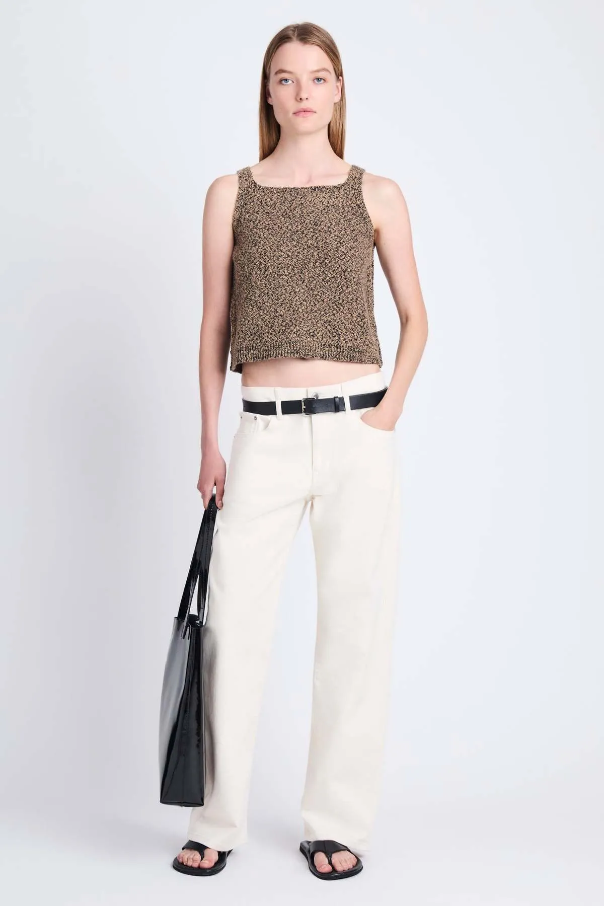 White Label Drew Marled Knits Sweater - Camel/Black