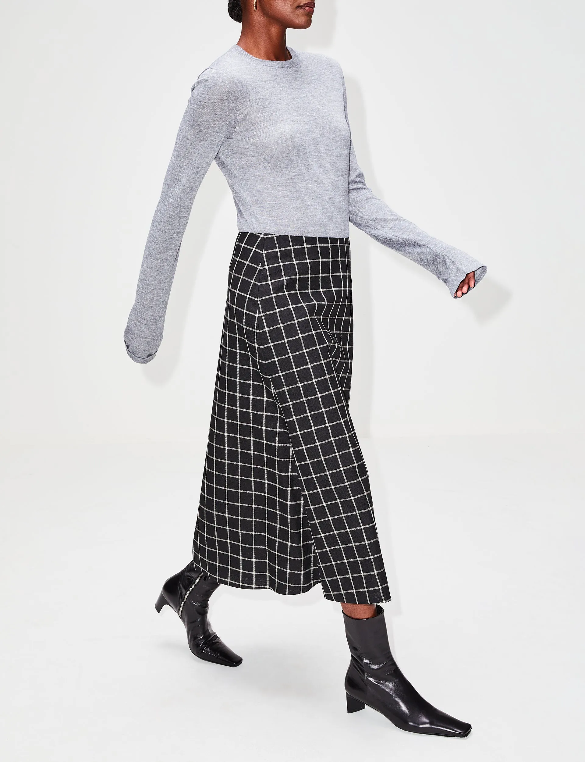 Wool Check Skirt