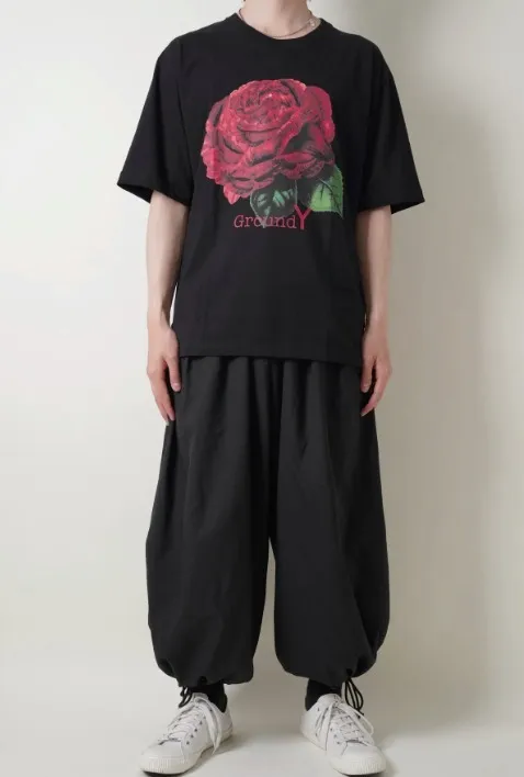 Yohji Yamamoto  |Crew Neck Pullovers Flower Patterns Unisex Street Style