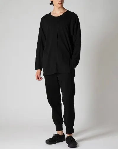 Yohji Yamamoto  |Pullovers Street Style U-Neck Long Sleeves Plain Cotton