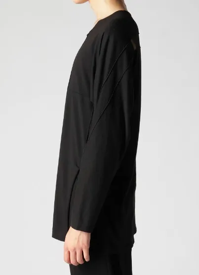 Yohji Yamamoto  |Pullovers Street Style U-Neck Long Sleeves Plain Cotton