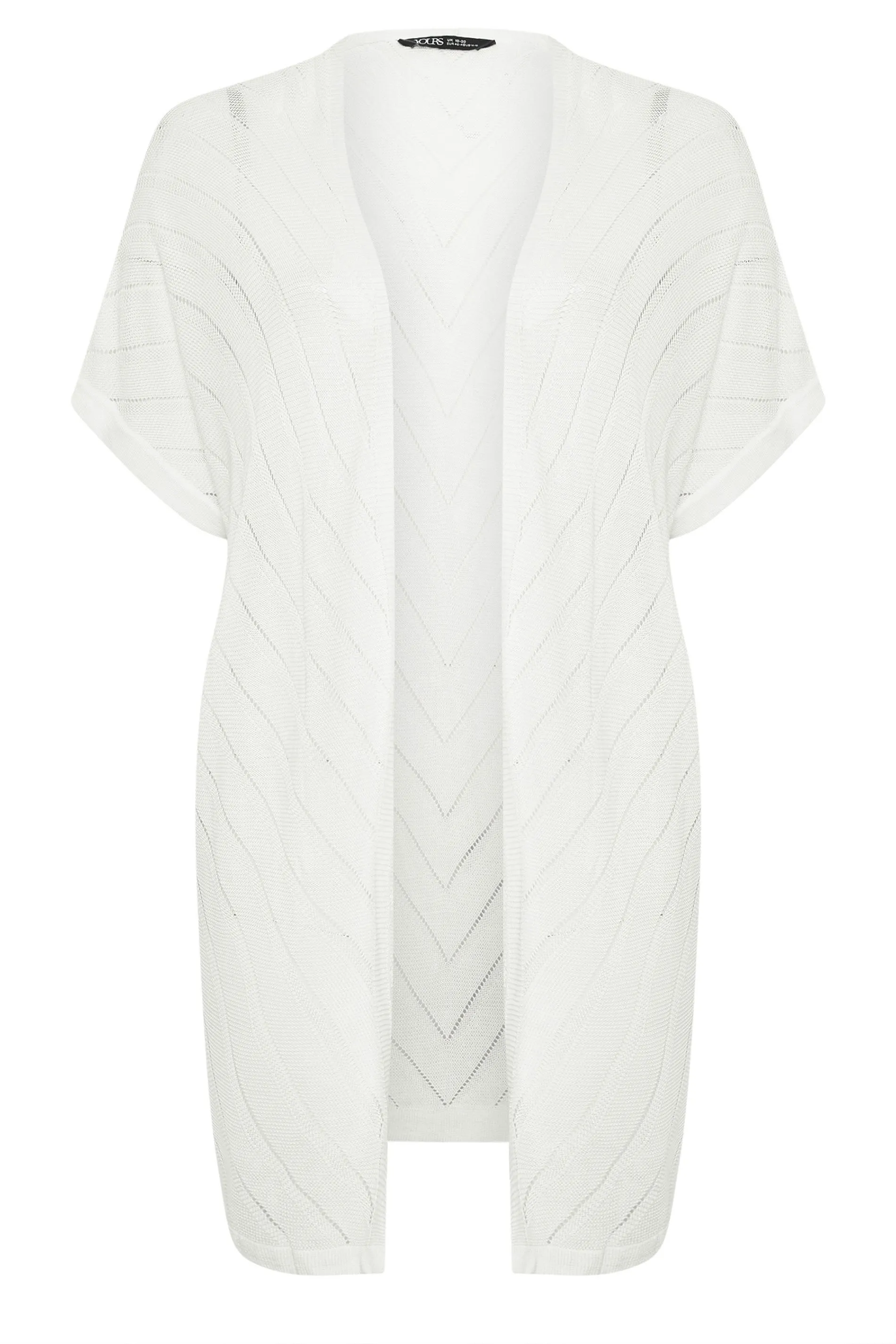 YOURS Curve White Chevron Detail Cardigan